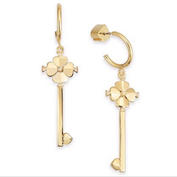 New Kate Spade  Earrings / Flower Key Drop Earrings - Picture 1 of 7